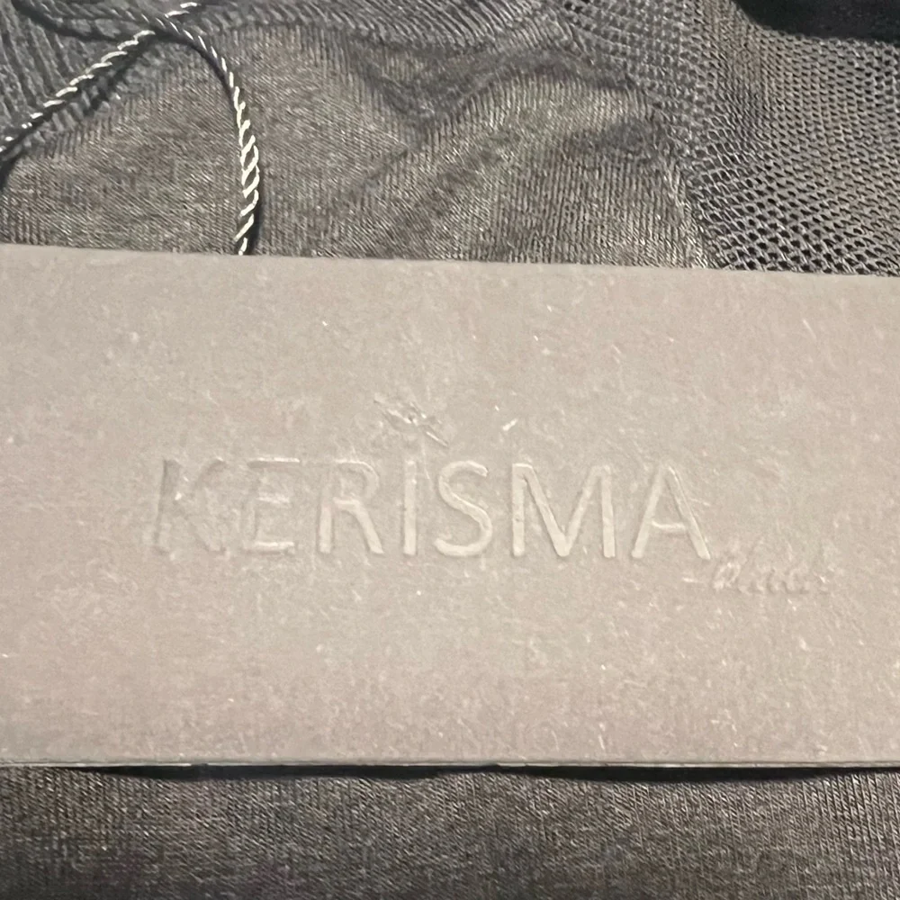 Kerisma brand Black Mesh, Satin, Jersey tee 3/4” sleeve Top - Picture 7 of 10
